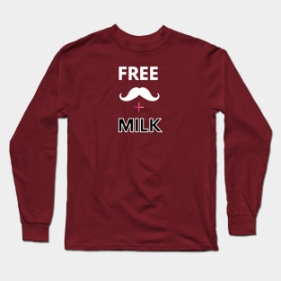 Free mustache + milk Long Sleeve T-Shirt